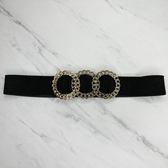Vintage Goodheart Gold Tone Chain Stretch Cinch Belt Small/Medium ✨ - Picture 1 of 12